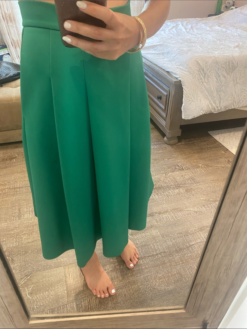 Alexia Admor Emerald Green Midi A-Line Skirt